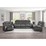 Putnam Gray Power Reclining Chair fully opened