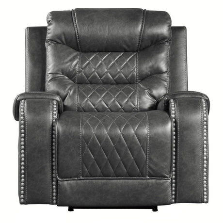 Putnam Gray Power Reclining Chair front view