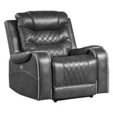 Side angle of Putnam Gray Power Reclining Chair