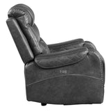 Another side view of Putnam Gray Power Reclining Chair