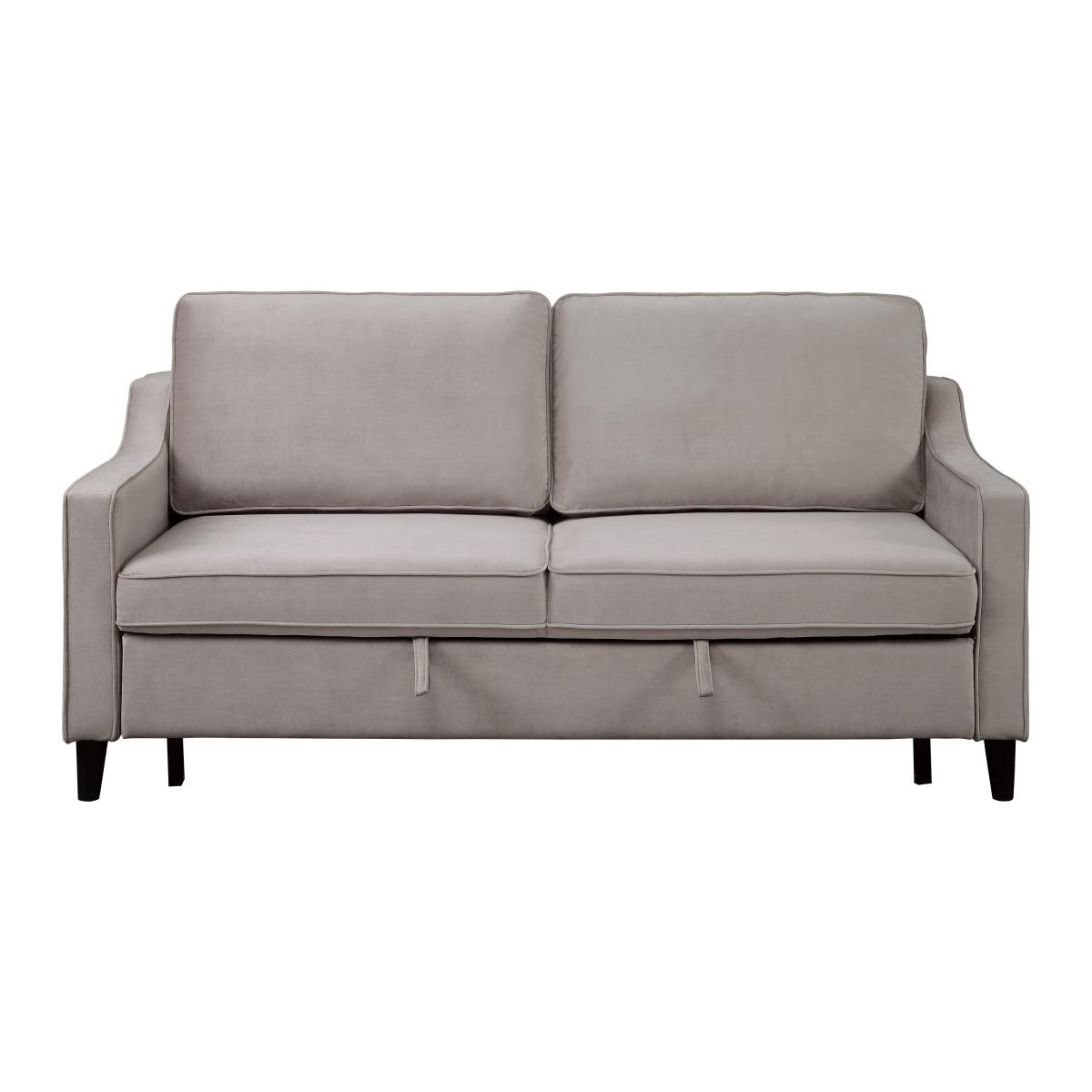 main view of Adelia Cobblestone Velvet Convertible Sofa With Pull out Bed bed