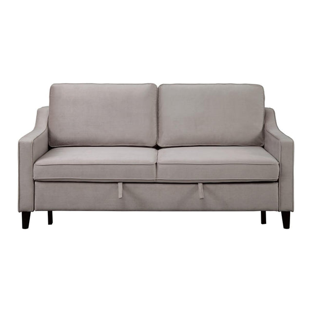 main view of Adelia Cobblestone Velvet Convertible Sofa With Pull out Bed bed