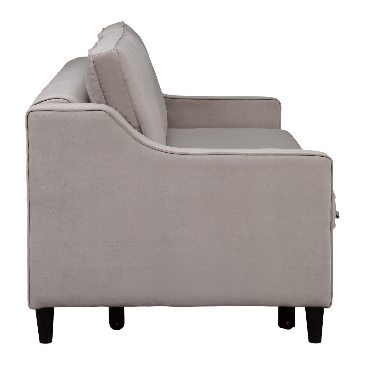 bedroom view of Adelia Cobblestone Velvet Convertible Sofa With Pull out Bed bed