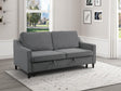 Adelia sofa open as pull-out bed showing mattress