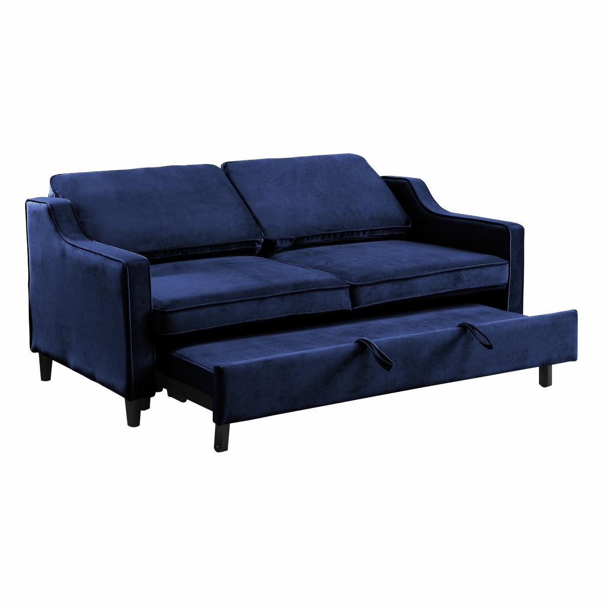 Adelia sofa with exposed faux wood finish feet