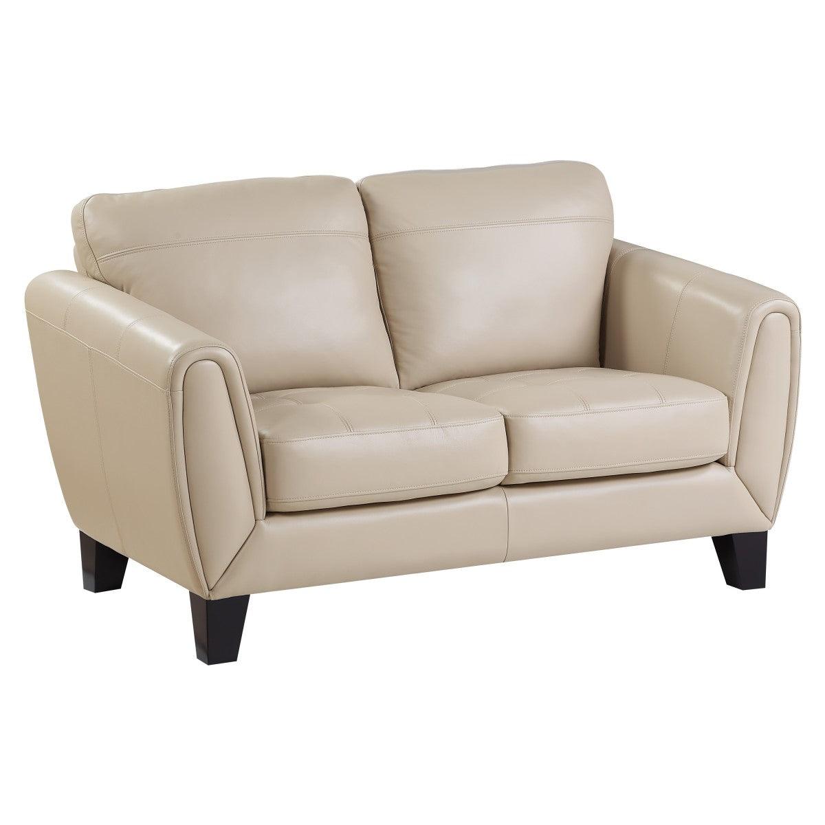 Morelia Beige Chenille Loveseat side angle