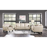 Morelia Beige Loveseat angled front view