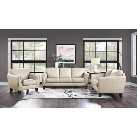 Morelia Beige Loveseat angled front view