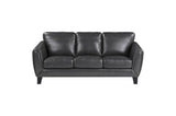 Front view of Spivey sofa in dark dray leather