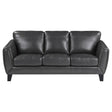 Spivey Dark Gray Leather Sofa front view