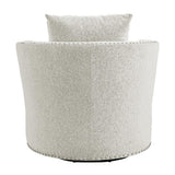 Morelia Beige Chenille Fabric Swivel Chair back view