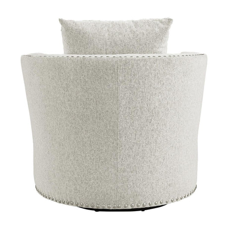 Morelia Beige Chenille Fabric Swivel Chair back view