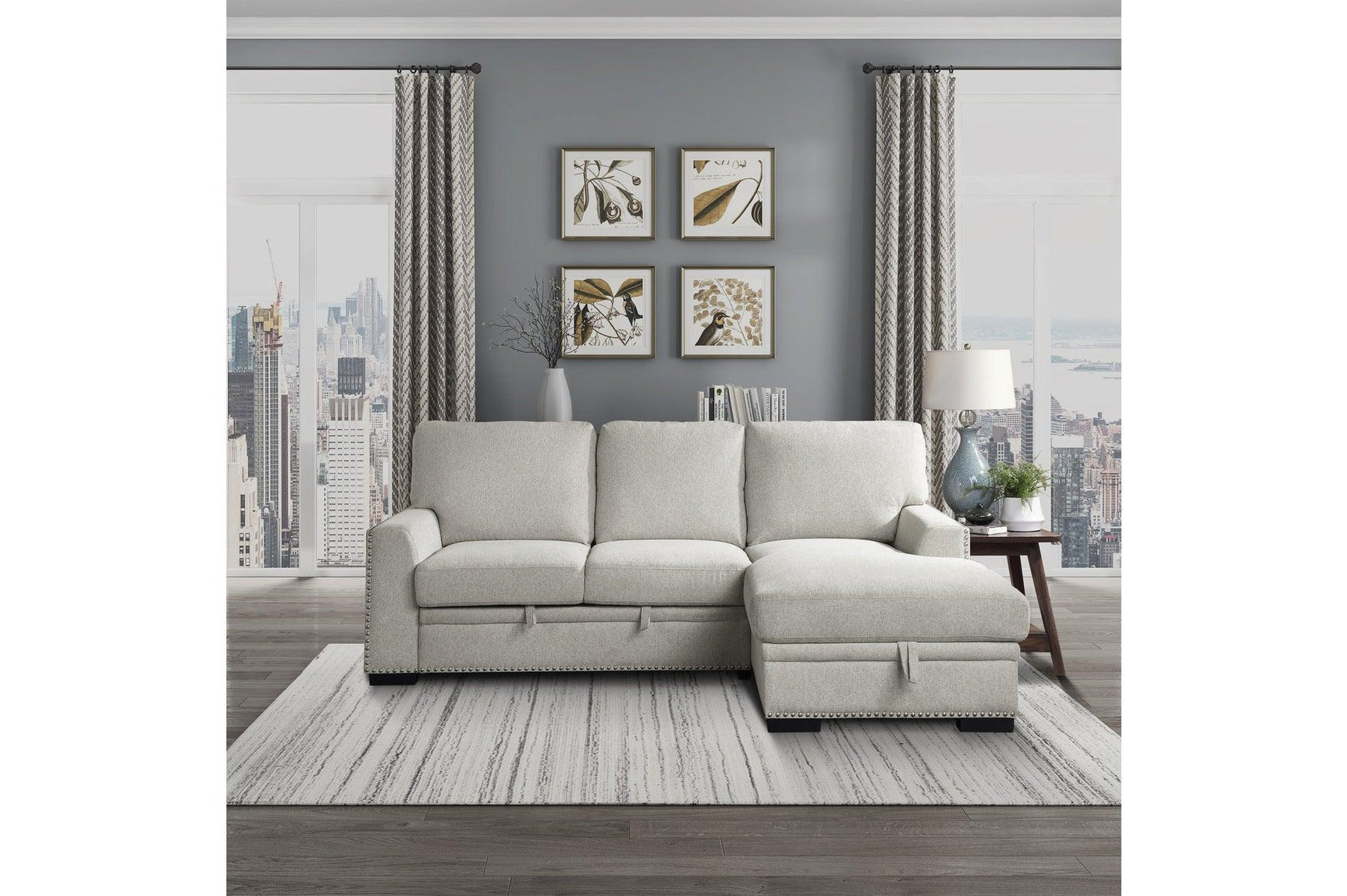 Detailed tufted cushion of Morelia Beige Fabric Living Room Set