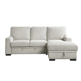 Morelia Beige Fabric 2-Piece Sectional Sofa with Pull-Out Bed and Right Chaise main view