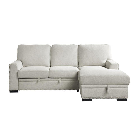 Morelia Beige Fabric 2-Piece Sectional Sofa with Pull-Out Bed and Right Chaise main view