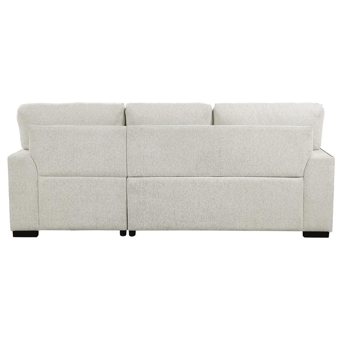 Back view of Morelia Beige Fabric 2-Piece Sectional Sofa