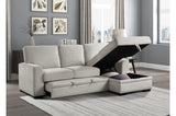 Morelia Beige Fabric Living Room Set loveseat angled seat view