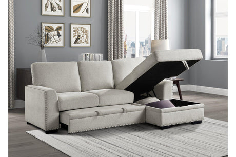 Morelia Beige Fabric Living Room Set loveseat angled seat view