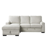 Morelia beige fabric sectional sofa main view with left chaise