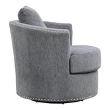 Morelia Gray Chenille Upholstered Swivel Accent Chair alternate side view
