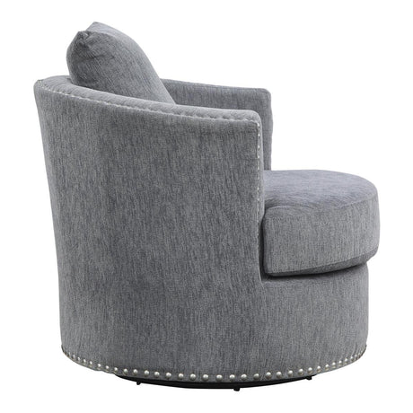 Morelia Gray Chenille Upholstered Swivel Accent Chair alternate side view