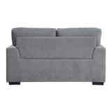 Back view of Morelia Gray chenille fabric loveseat
