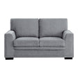 Morelia Gray chenille fabric upholstered loveseat front view