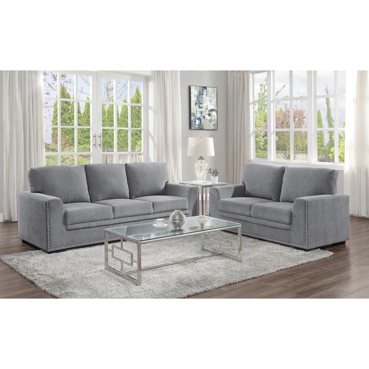 Morelia Gray Chenille Fabric Sofa main angle