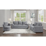 Morelia Gray Chenille Fabric Swivel Chair angled seating