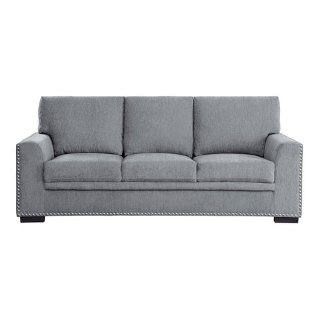 Morelia Gray Chenille Fabric Sofa front view