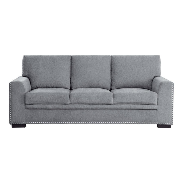 Morelia Gray Chenille Fabric Sofa front view