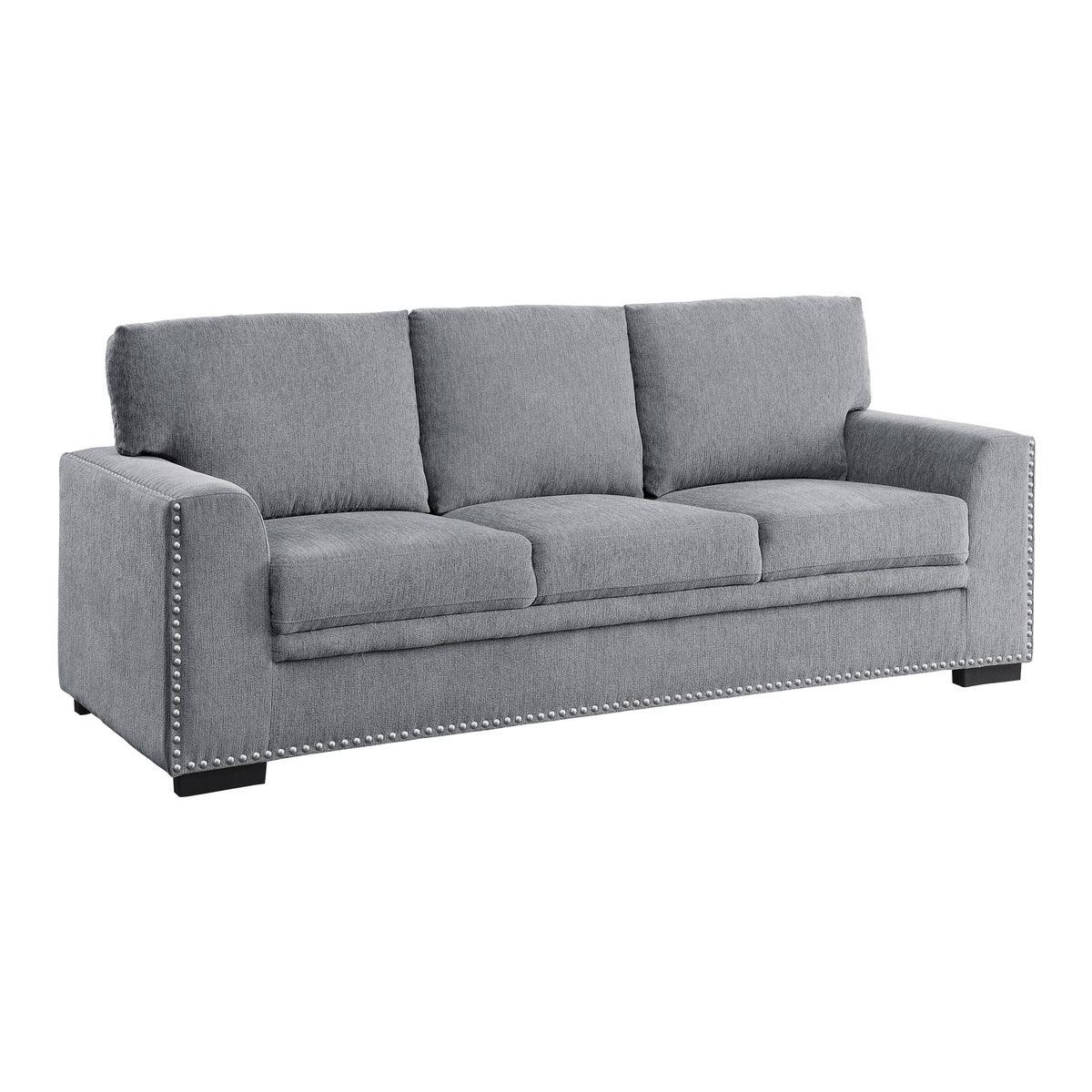 Side view of Morelia Gray Chenille Fabric Sofa