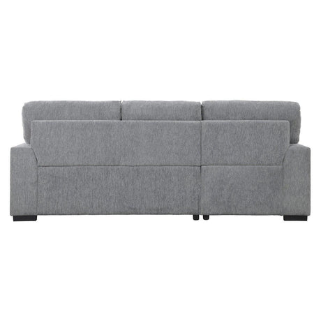 Side view of Morelia gray sectional sofa with chaise