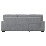 Back view of Morelia Gray sectional sofa
