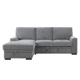 Front view of Morelia Gray 2-Piece Sectional sofa with left chaise