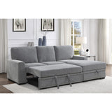 Living room setting with Morelia gray fabric sectional sofa