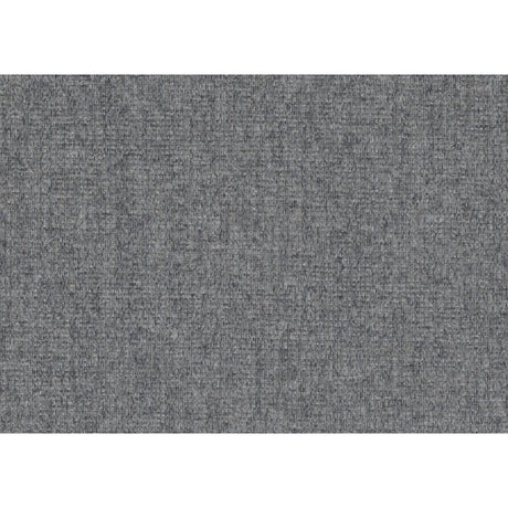 Swatch of gray chenille fabric upholstery on sectional sofa