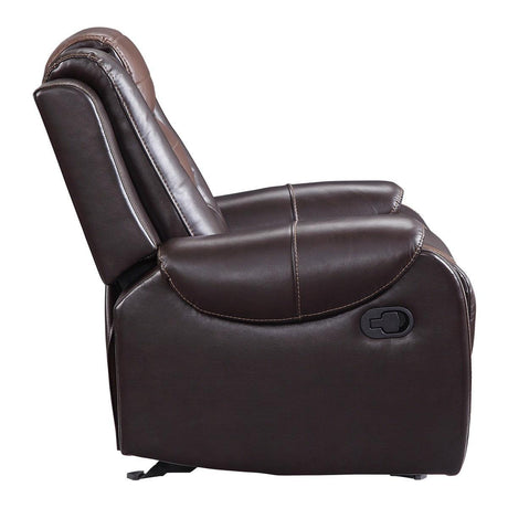 Briscoe Brown Two-Tone Faux Leather Glider Reclining Chair alternate side view