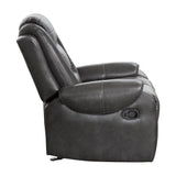 Alternate side view of Briscoe Glider Reclining Chair showing reclining feature
