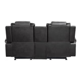 Briscoe loveseat back view with two-tone upholstery