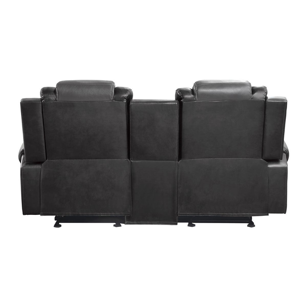 Briscoe loveseat back view with two-tone upholstery