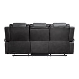 Back view of Briscoe 2-Tone Gray Faux Leather Double Reclining Sofa