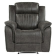 Centeroak Brownish Gray Microfiber Reclining Chair front view