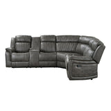Centeroak reclining sectional showing console cup holders