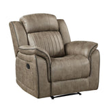 Centeroak Sandy Brown Recliner Chair side view