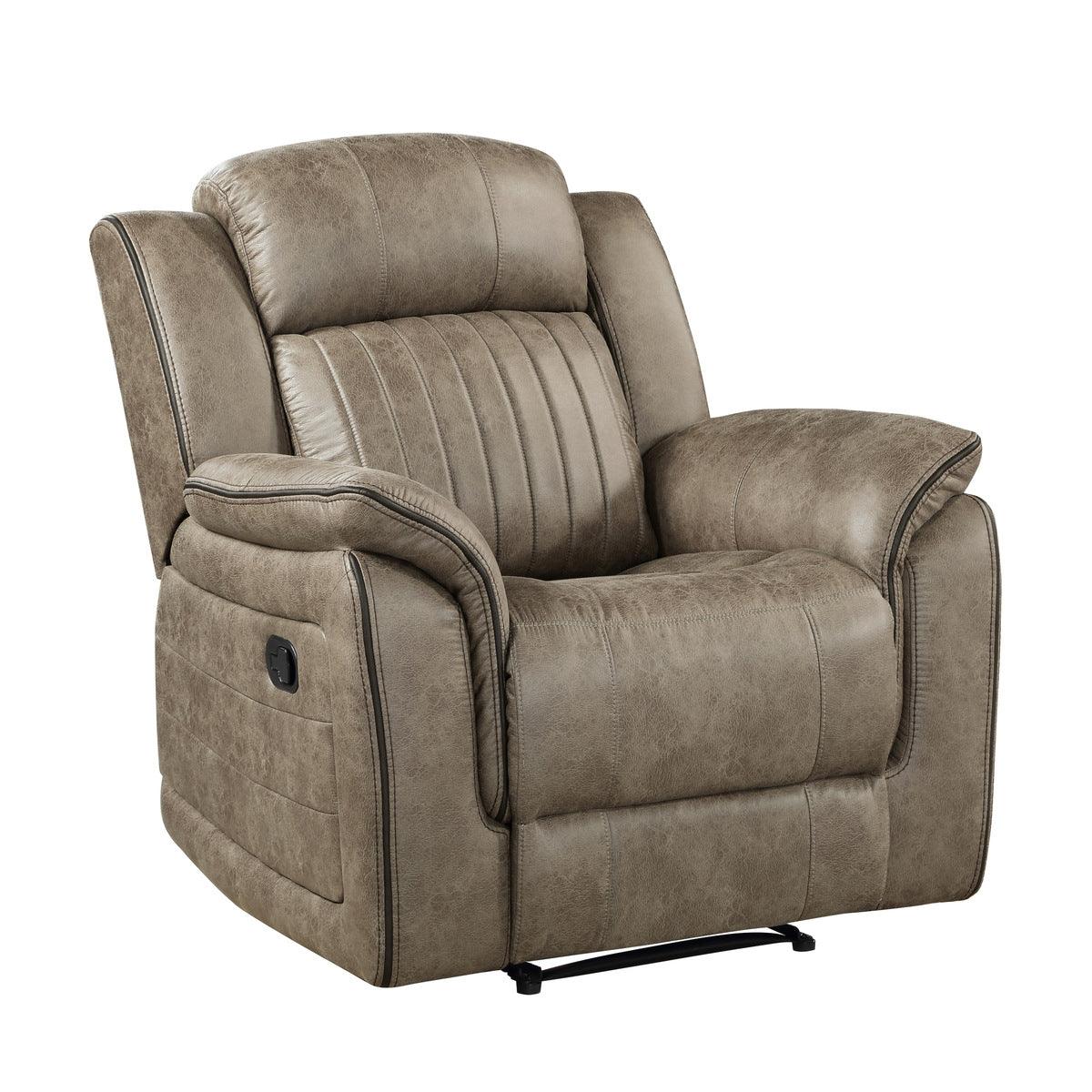 Centeroak Sandy Brown Recliner Chair side view