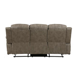 Centeroak Sandy Brown Double Reclining Sofa rear view
