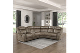 Centeroak Reclining Sectional sofa with left console, living room setup