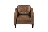 main view of brown microfiber chair