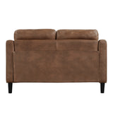 Close-up of polished brown microfiber upholstery